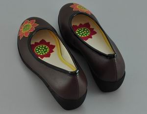 網站居士鞋：雪蓮淺口咖啡色高級人造皮鞋