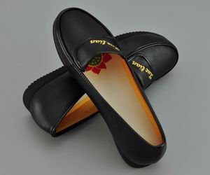 居士鞋：雪蓮高級人造皮黑色女鞋（編號：XL002-2B）