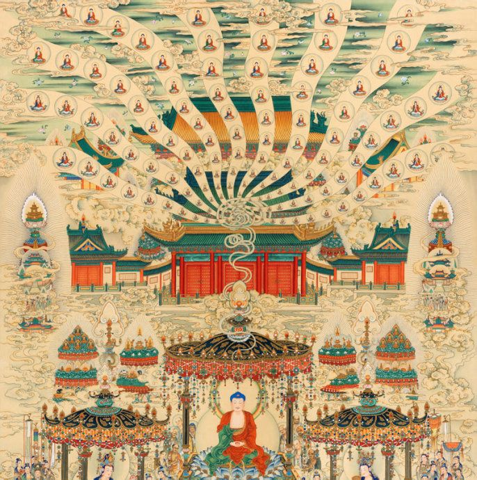 稀有難得的精美西方極樂淨土世界圖,見者增福無量 - 念覺學佛網