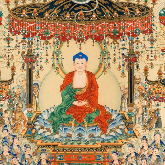 稀有難得的精美西方極樂淨土世界圖,見者增福無量 - 念覺學佛網